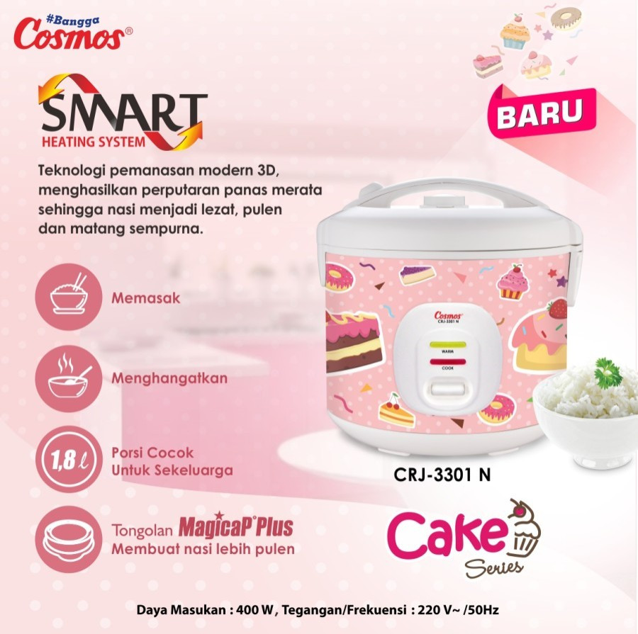 Cosmos – Magic Com 1.8 Liter 2 in1 Nonstick Cake Series CRJ3301NC