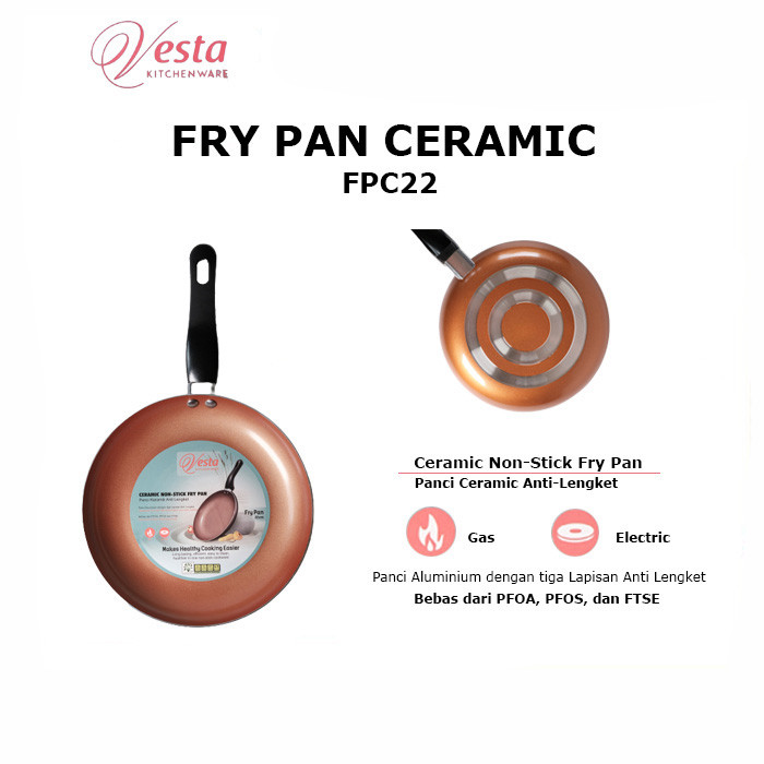 VESTA Ceramic Non Stick Fry Pan I Panci Keramik Anti Lengket FPC22